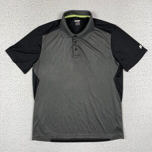 Prince Polo Shirt Mens Medium Grey Black Colorblock‎ Performance Tennis Golf